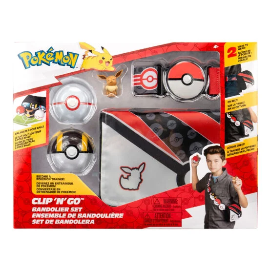 Ігровий набір POKEMON W5 – СПОРЯДЖЕННЯ ТРЕНЕРА ІВІ (2 покеболи, пояс, фігурка, сумка для м’ячів)