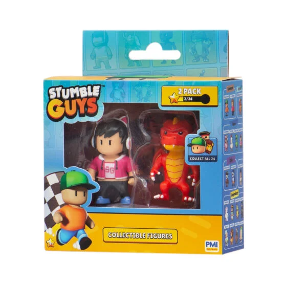 Набір колекційних фігурок STUMBLE GUYS – ОПЕРАТОР ДЖИНА ТА ДРАКОН ІНФЕРНО (2 фігурки, 6 cm)